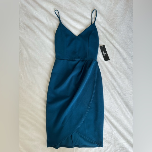Lulu’s Forever Your Girl Teal Blue Mini Dress - Picture 8 of 9